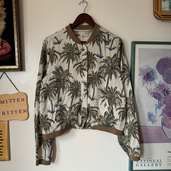 BNWT RRSP $145.00CAD Denim & Supply Ralph Lauren palm tree print bomber jacket - Picture 1 of 9